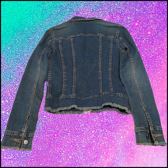 ABS BLING BEDAZZLED JEAN JACKET WORN ONCE Sz P - Picture 6 of 8